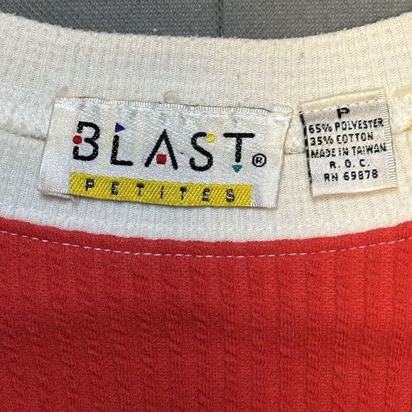 Vintage Blast Womans Sweater 1980s Sweater Retro Geometric Med Petite - Picture 2 of 6